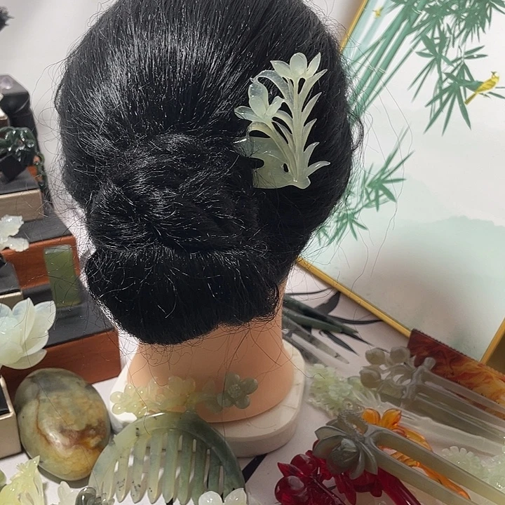 蛇纹石玉合金发饰