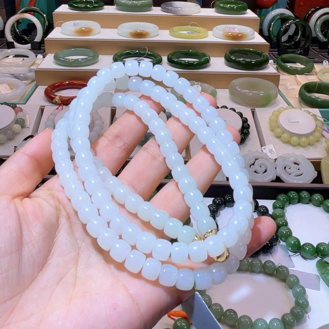 和田玉未镶嵌颈饰高品山流水108