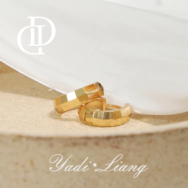 925银耳饰 梁雅帝七夕专属【几何折射C圈】简约时尚气质纯银耳饰