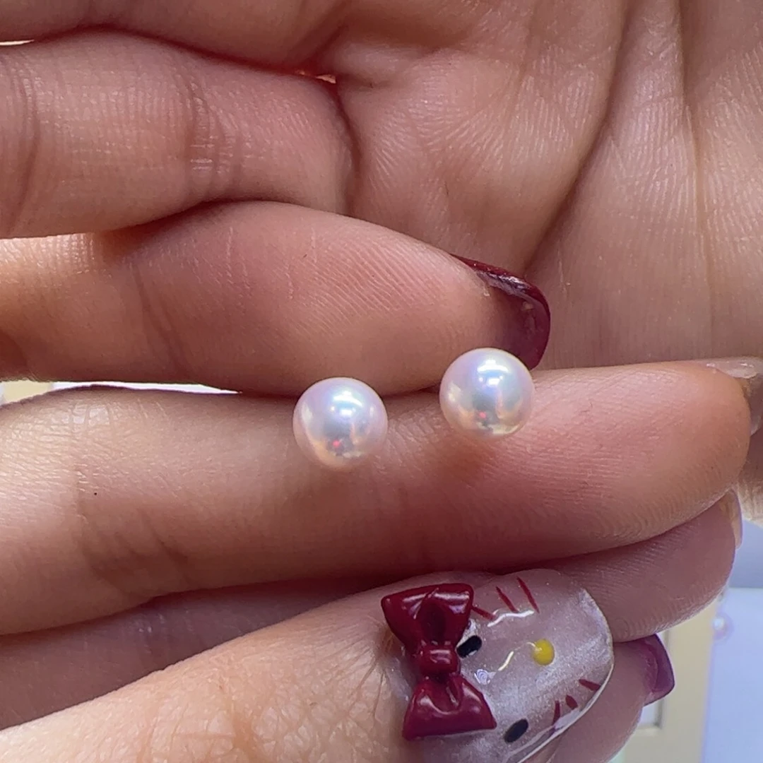 淡水珍珠耳饰18K金镶嵌