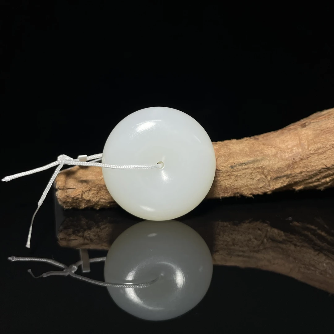 【蛮石】和田玉平安扣吊坠挂件约卡29.4*29.4*11.6mm M55-101