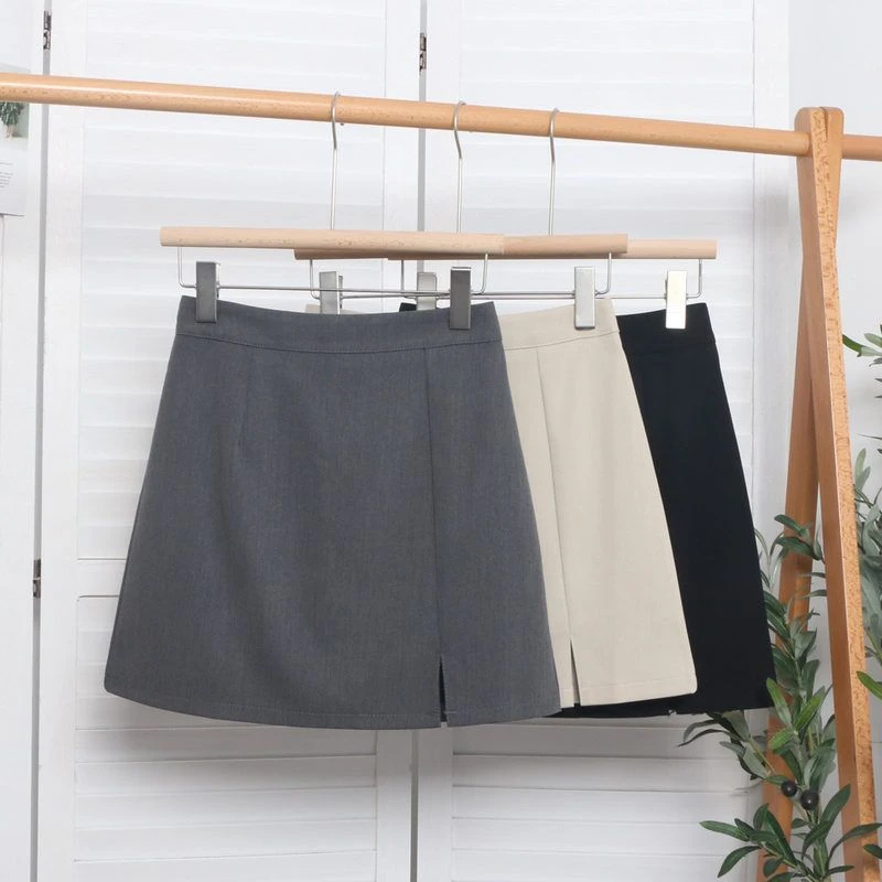 A字防走光A开叉8871显瘦短裙裙高腰2023子女半身裙字西装包臀面