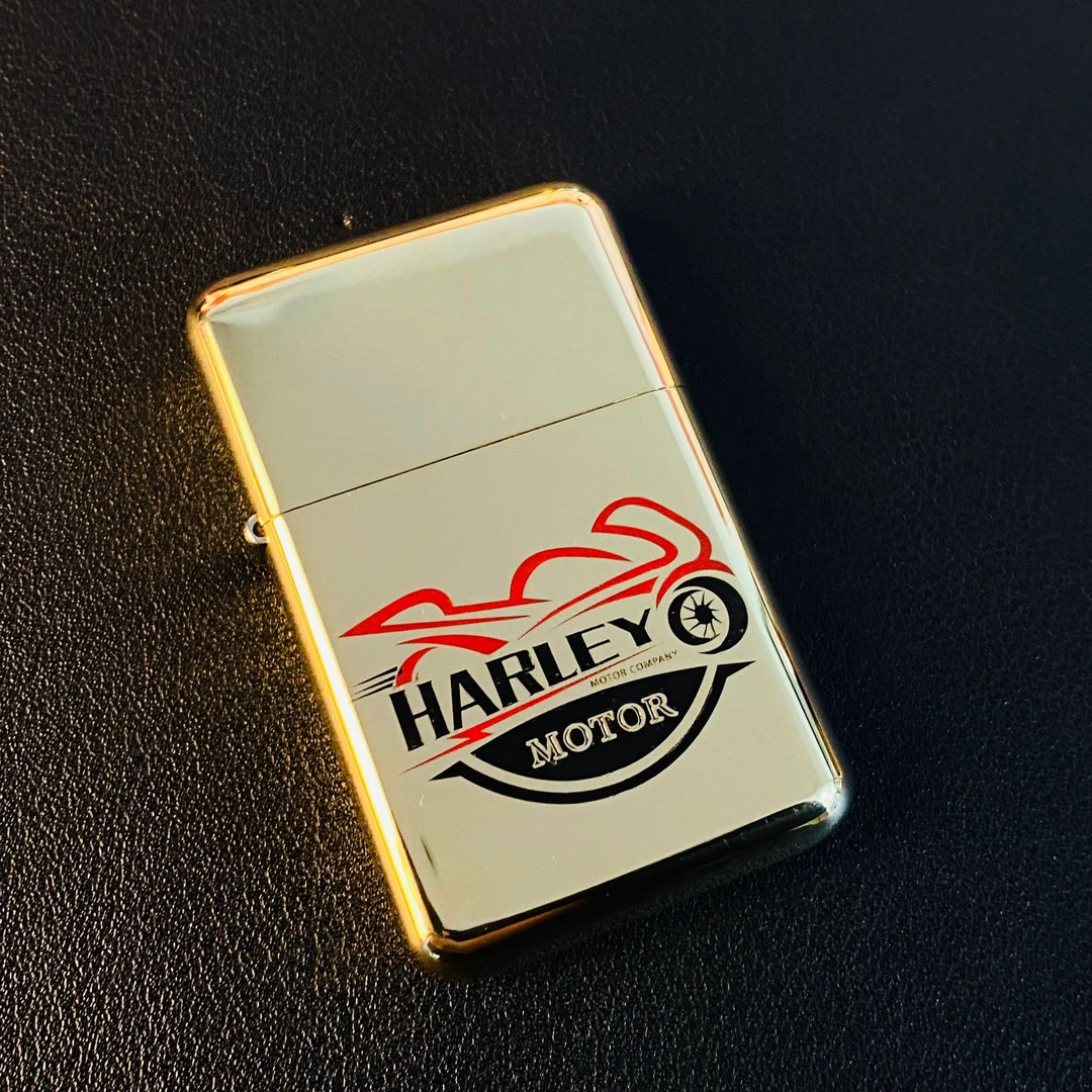 ZORRO佐罗790《哈雷》摩托标原铜精雕双色填漆男士必备煤油打火机