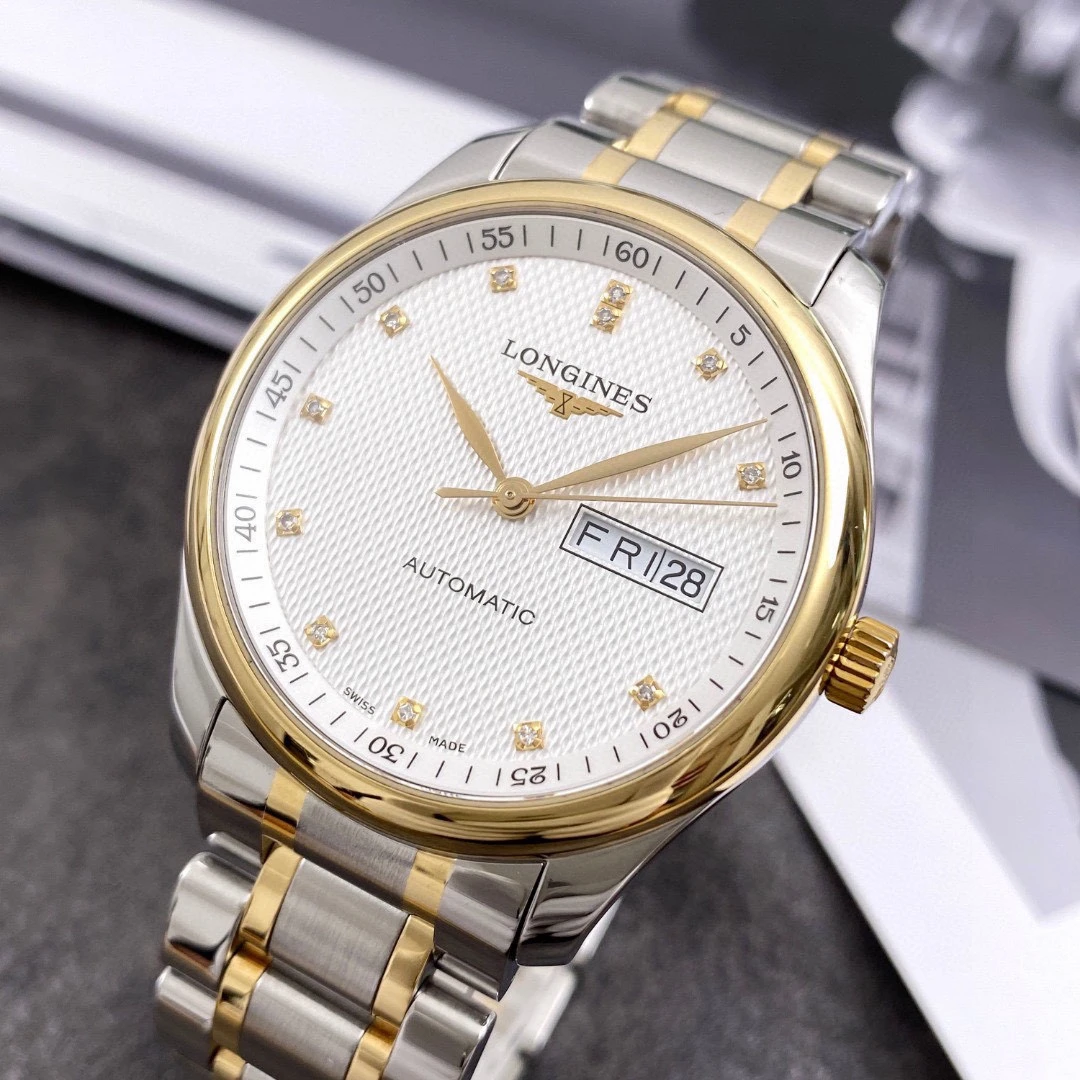 99新 Longines/浪琴 38.5mmL2.755.5.77.7 白盘钻刻名匠系列间金