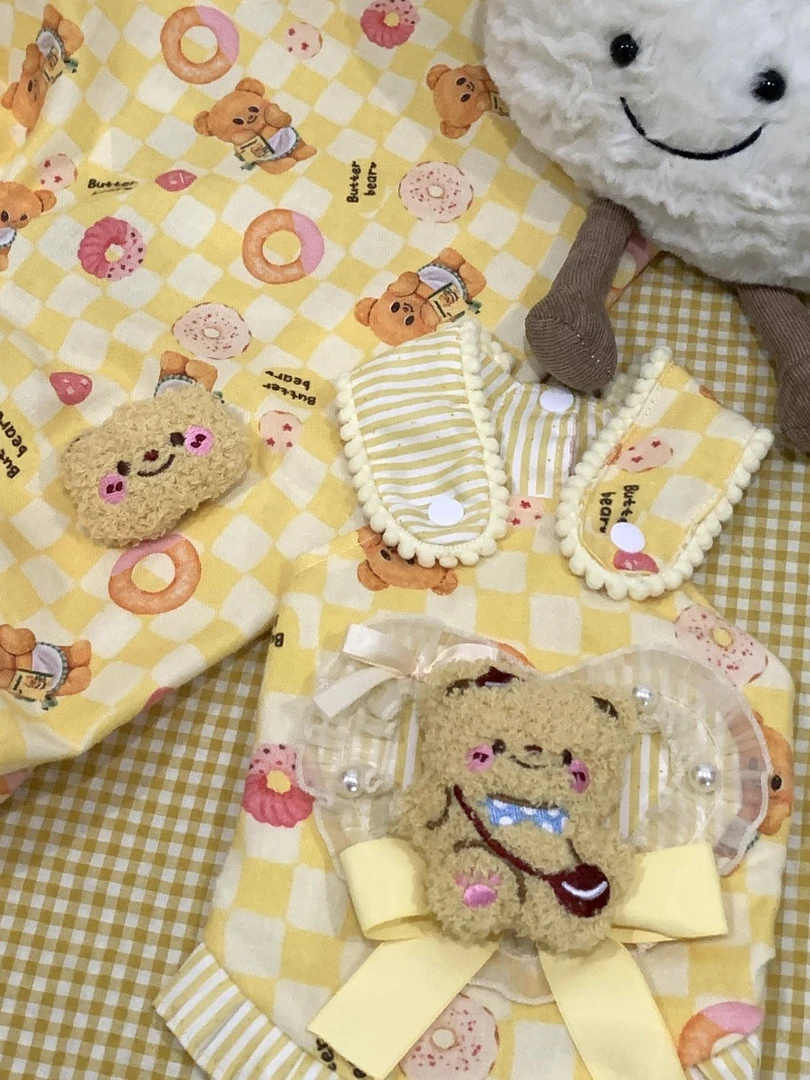 【小羊家】超可爱黄油小熊背带裙宠物衣服马尔济斯西施比熊