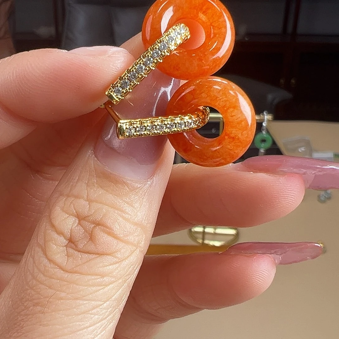 翡翠未镶嵌耳饰耳环65