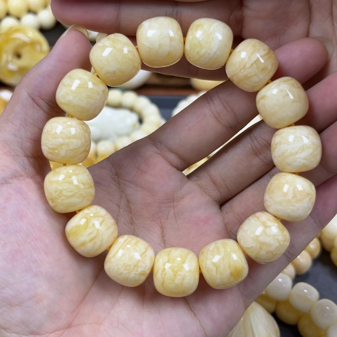 琥珀未镶嵌手串同料老邢手串15mm