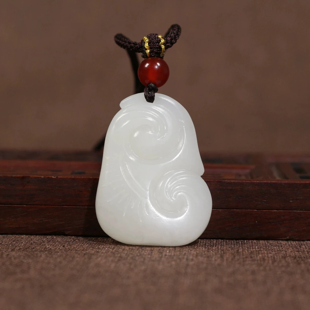 新疆和田白玉如意吊坠事事如意挂件男女礼物玉坠油性足保真