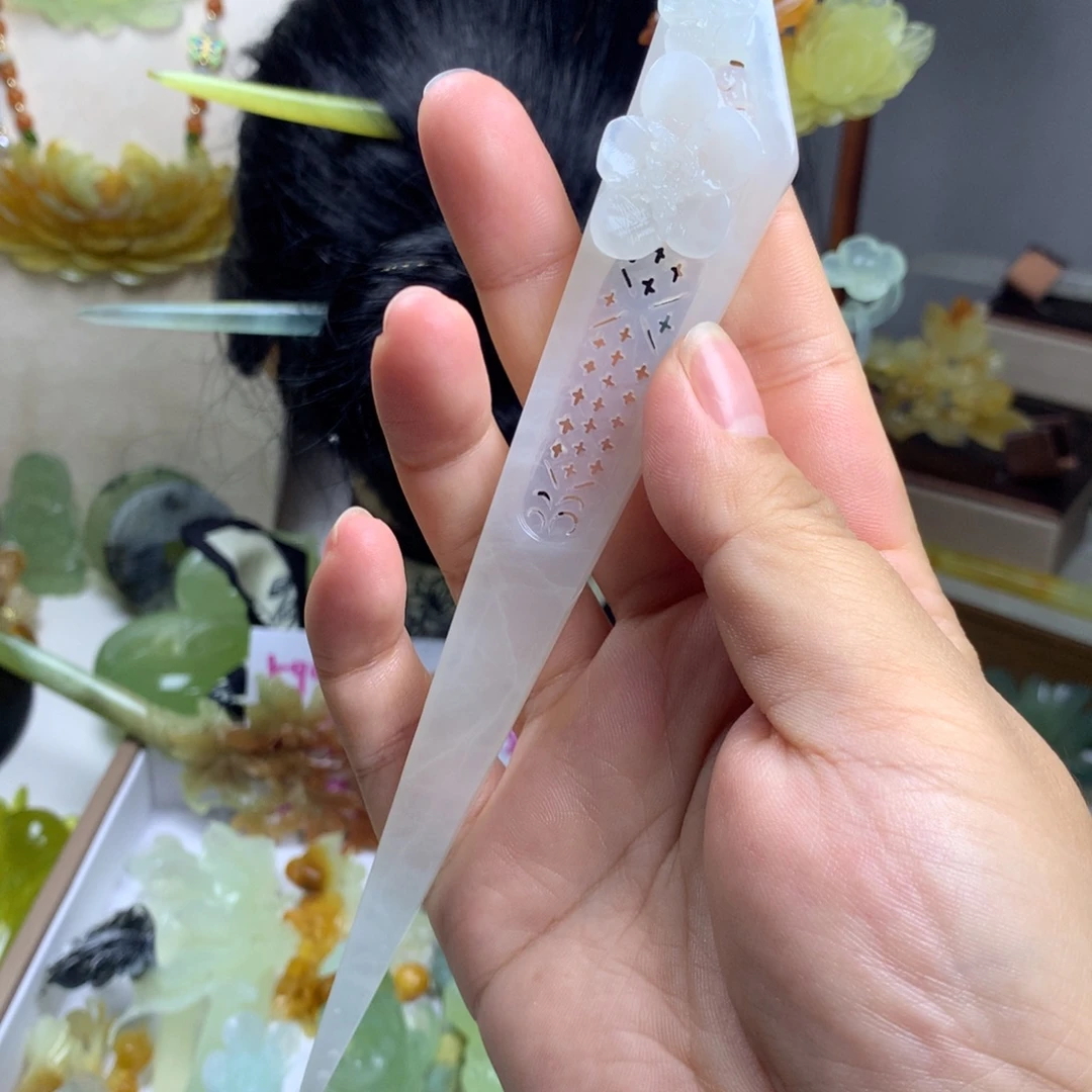 未镶嵌蛇纹石玉发簪