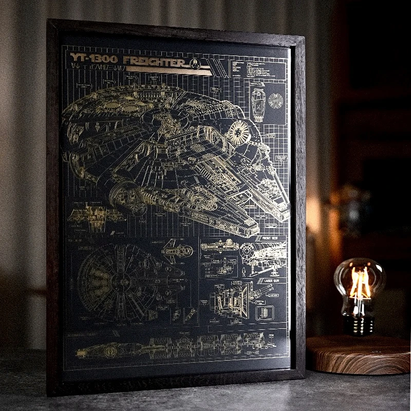 【小西设计所】千年隼沉金裸眼3D装裱画 实木殿堂级限量收藏艺术画