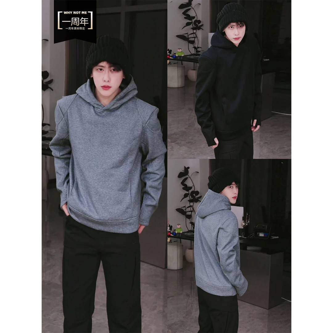 【X系列】银狐绒加绒正肩重磅忍者袖卫衣2025冬季新款