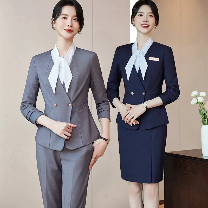 时尚气质西装套装女职业正装白领销售物业地产经理前台接待工作服
