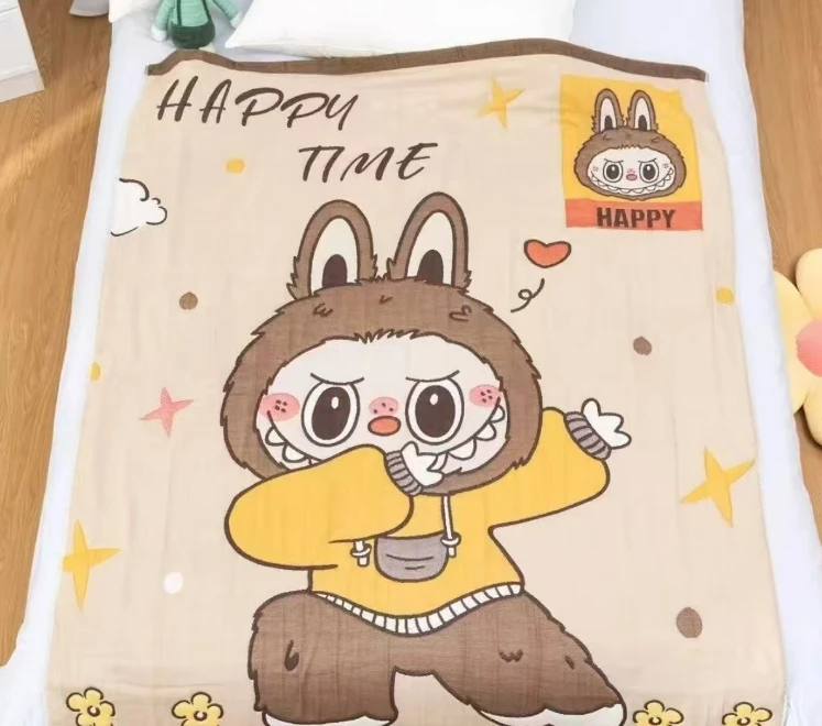拉布布 1.2*1.5纯棉泡芙被可爱舒适亲肤柔软卡通午睡毯