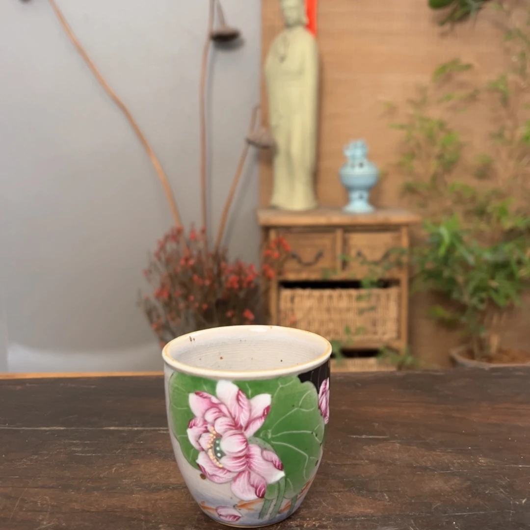 杯柴烧手工手绘陶瓷