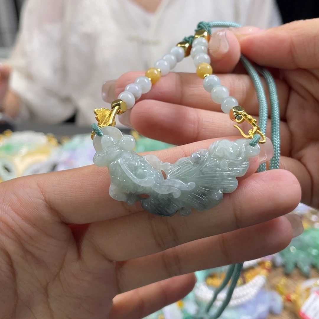 翡翠未镶嵌颈饰代编织