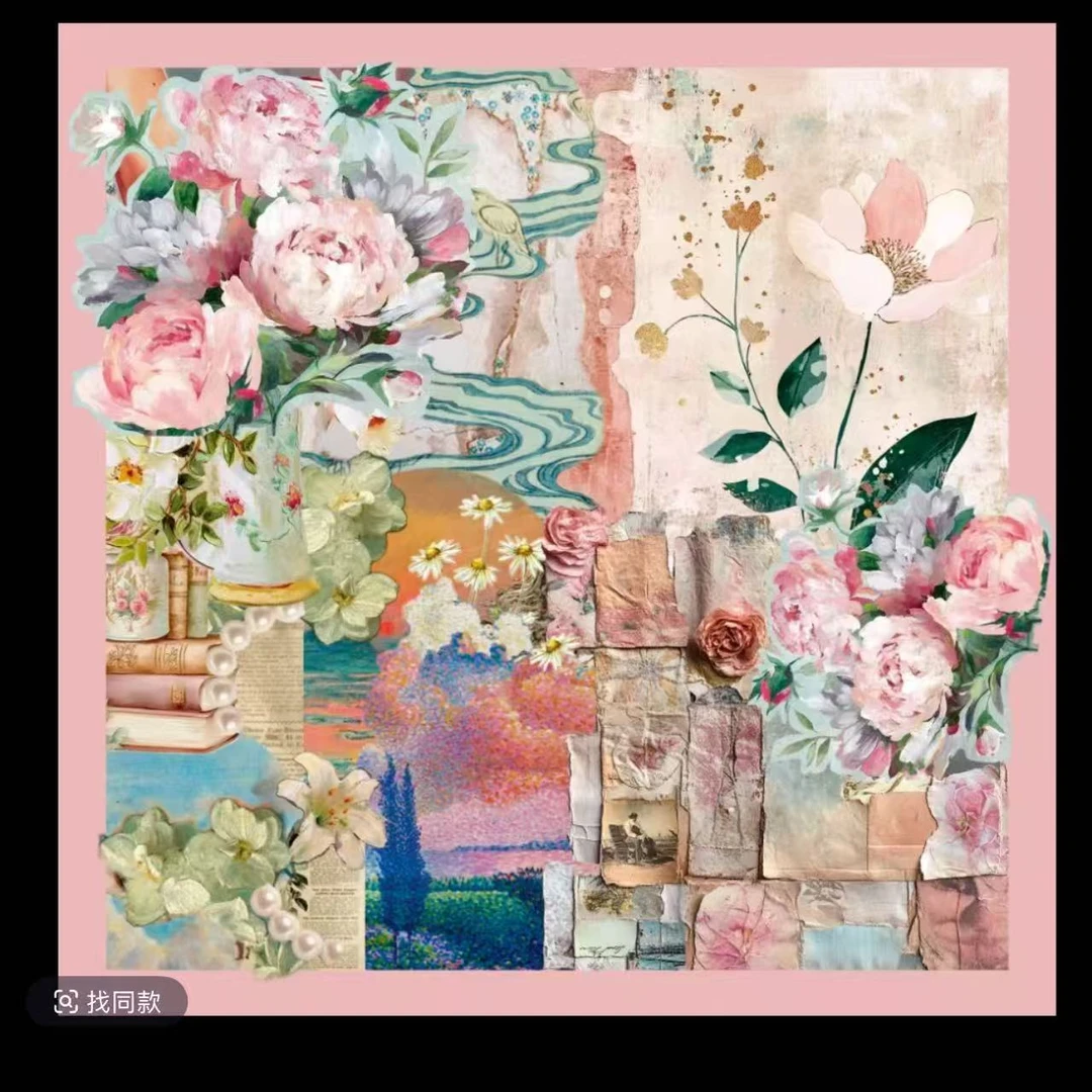 丝纡---花色伊人  6D双乔鬼邹桑蚕丝65*65围巾丝巾