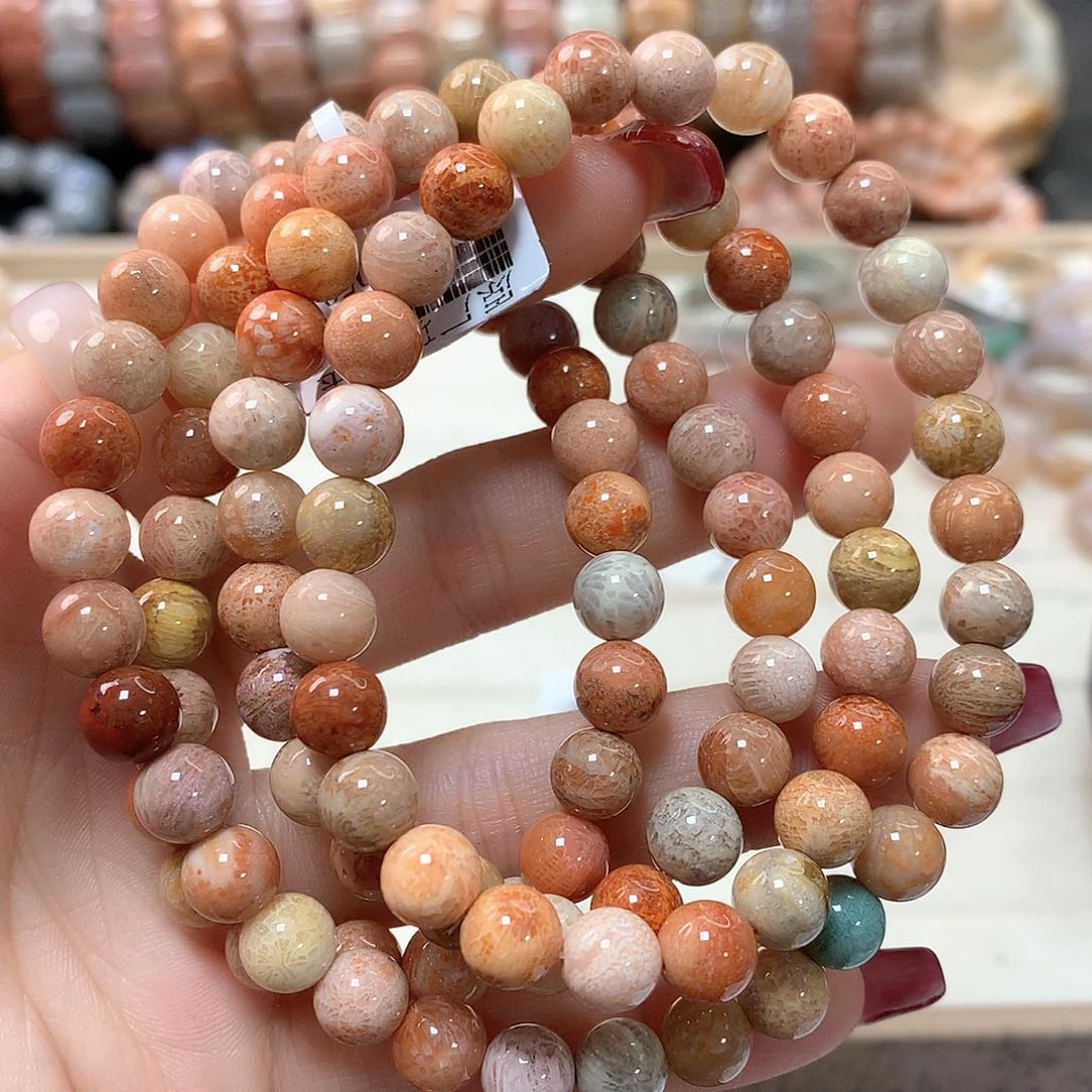 硅化珊瑚（珊瑚玉）手链未镶嵌小***游820