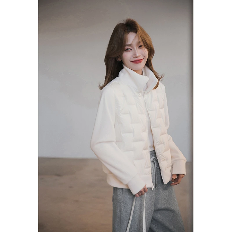 小谷粒胶囊轻薄羽绒服女短款2025冬季新款立领90白鸭绒摇粒绒外套