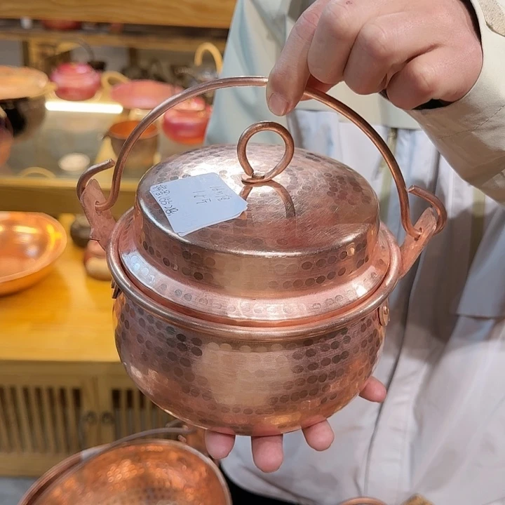 紫铜手工制作摆件提梁锅16口径