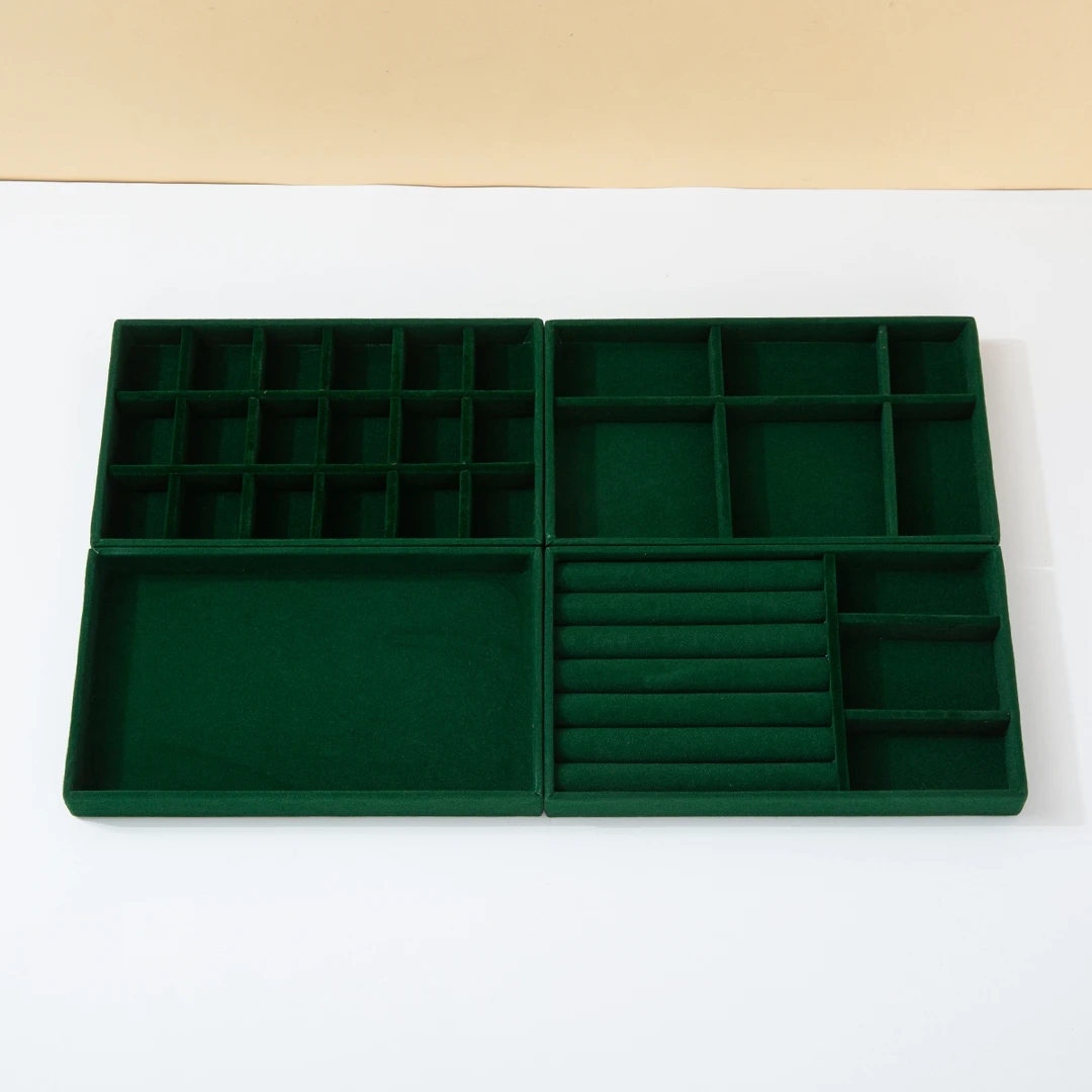 首饰盒/箱 首饰托盘大容量收纳盒耳钉复古手饰展示盒精致收纳盘