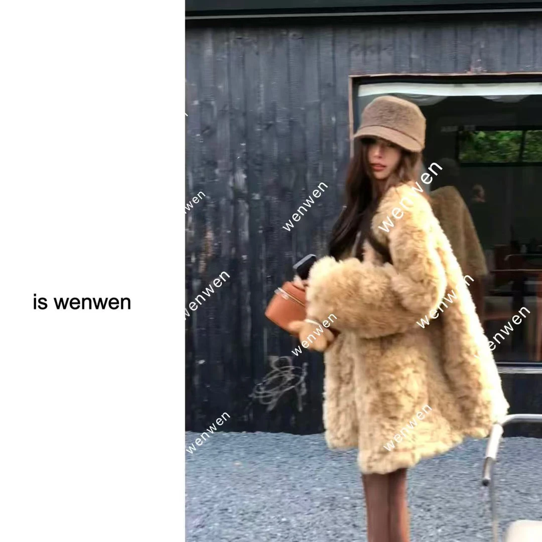 【WEN】秋日来信 秋冬新款韩系气质百搭毛毛外套 YS1106