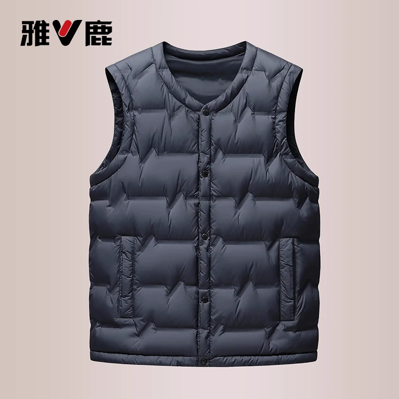 【鹅绒】雅鹿羽绒马甲男2025冬季新款中老年加厚保暖内胆坎肩背心
