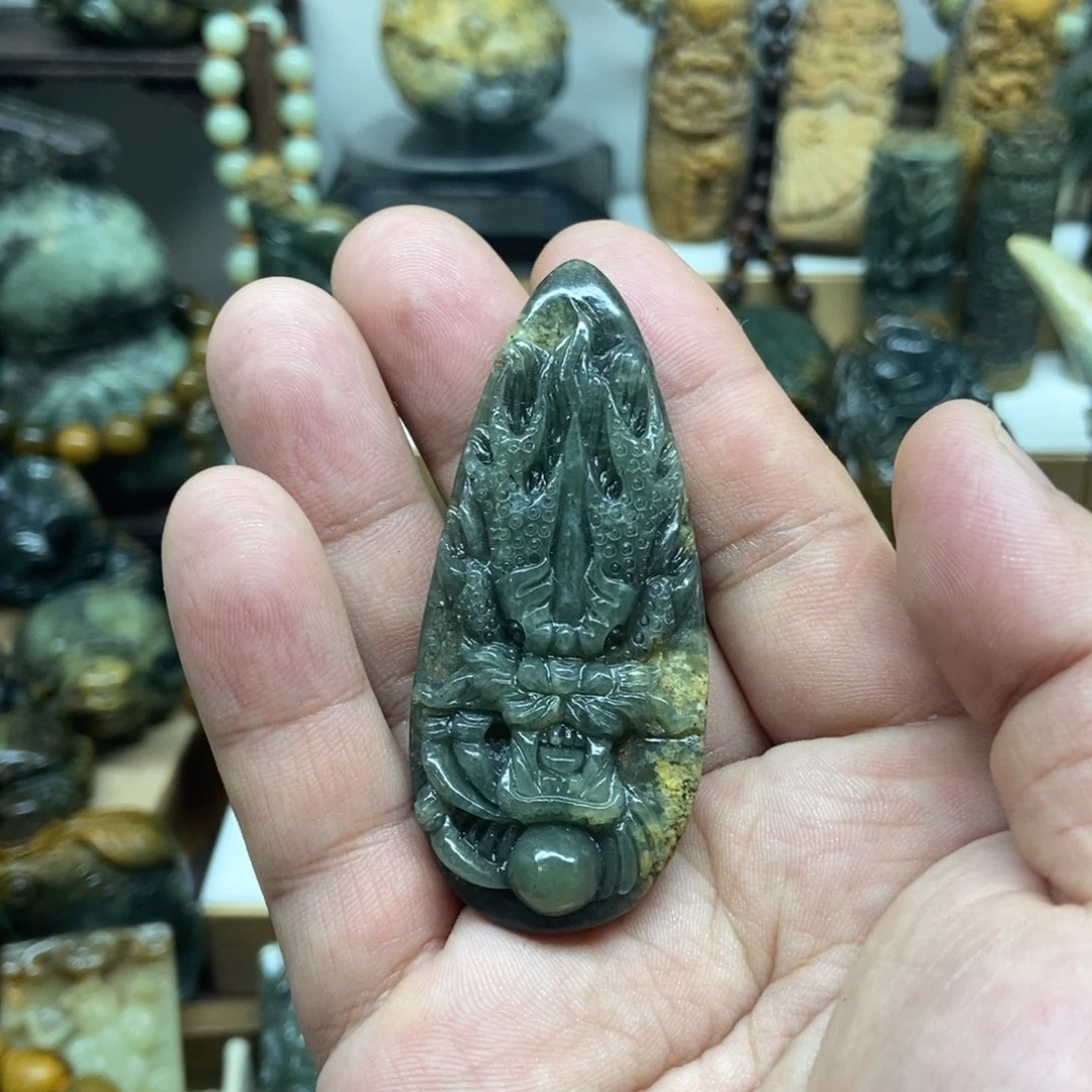 未镶嵌岫岩河磨玉（透闪石质玉）把件大*2