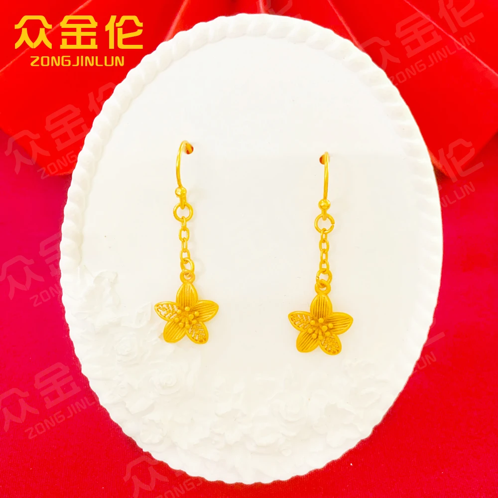 众金伦 铜合金耳饰 经典百搭款【百合花耳钩】