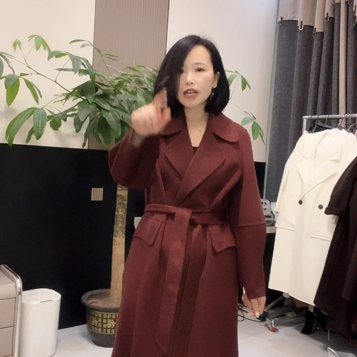 双面呢大衣XL长款