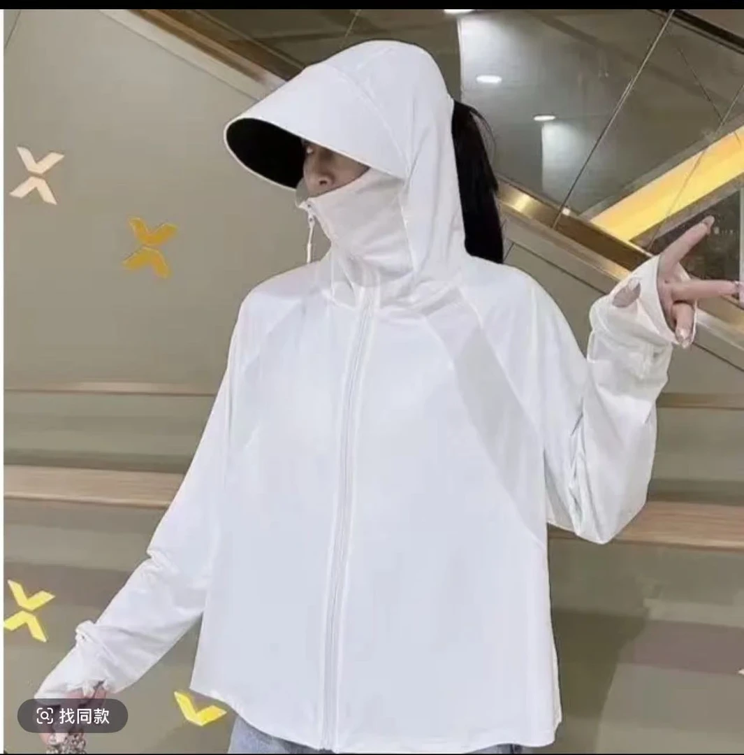 829款连帽黑胶帽檐防晒衣外套