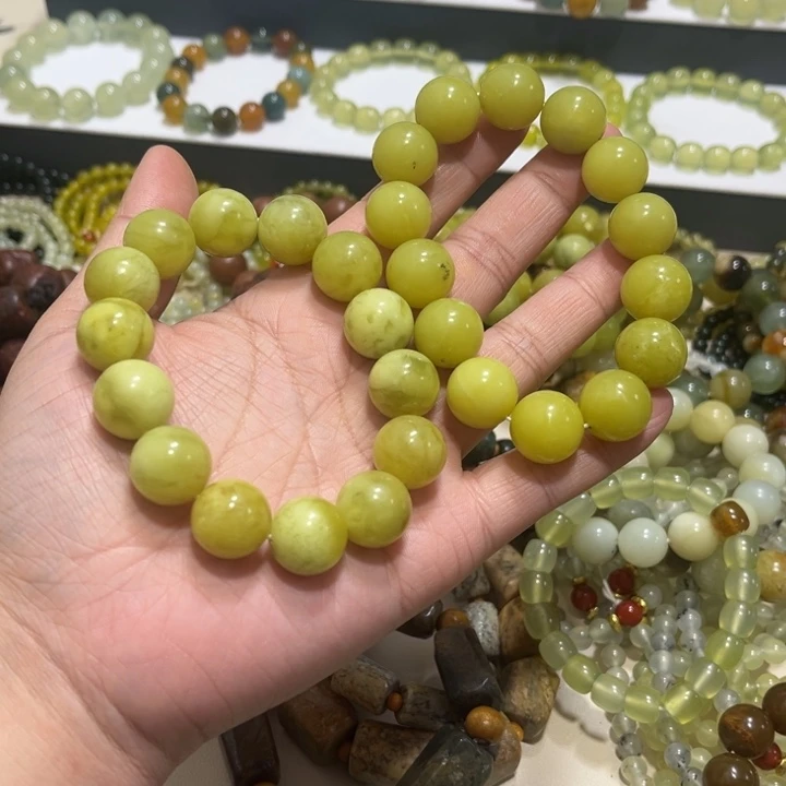 蛇纹石玉未镶嵌手链卡16