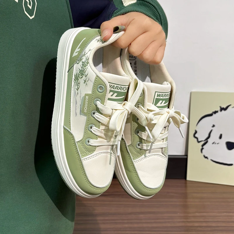 回力水墨画女鞋2026新款百搭休闲板鞋子小众原创高颜值厚底小白鞋