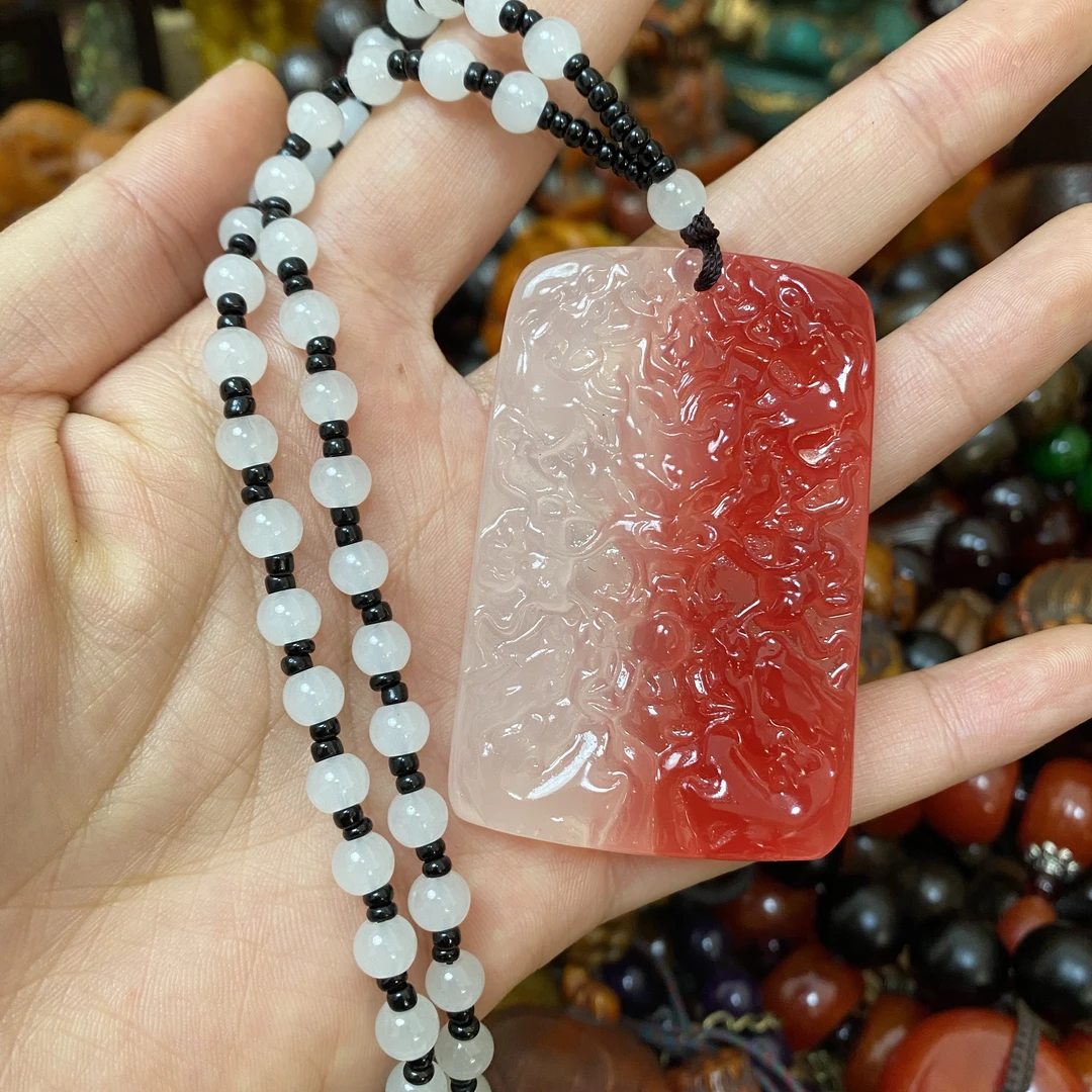 【主播推荐】海云母九龙牌雕（太阳光变色）