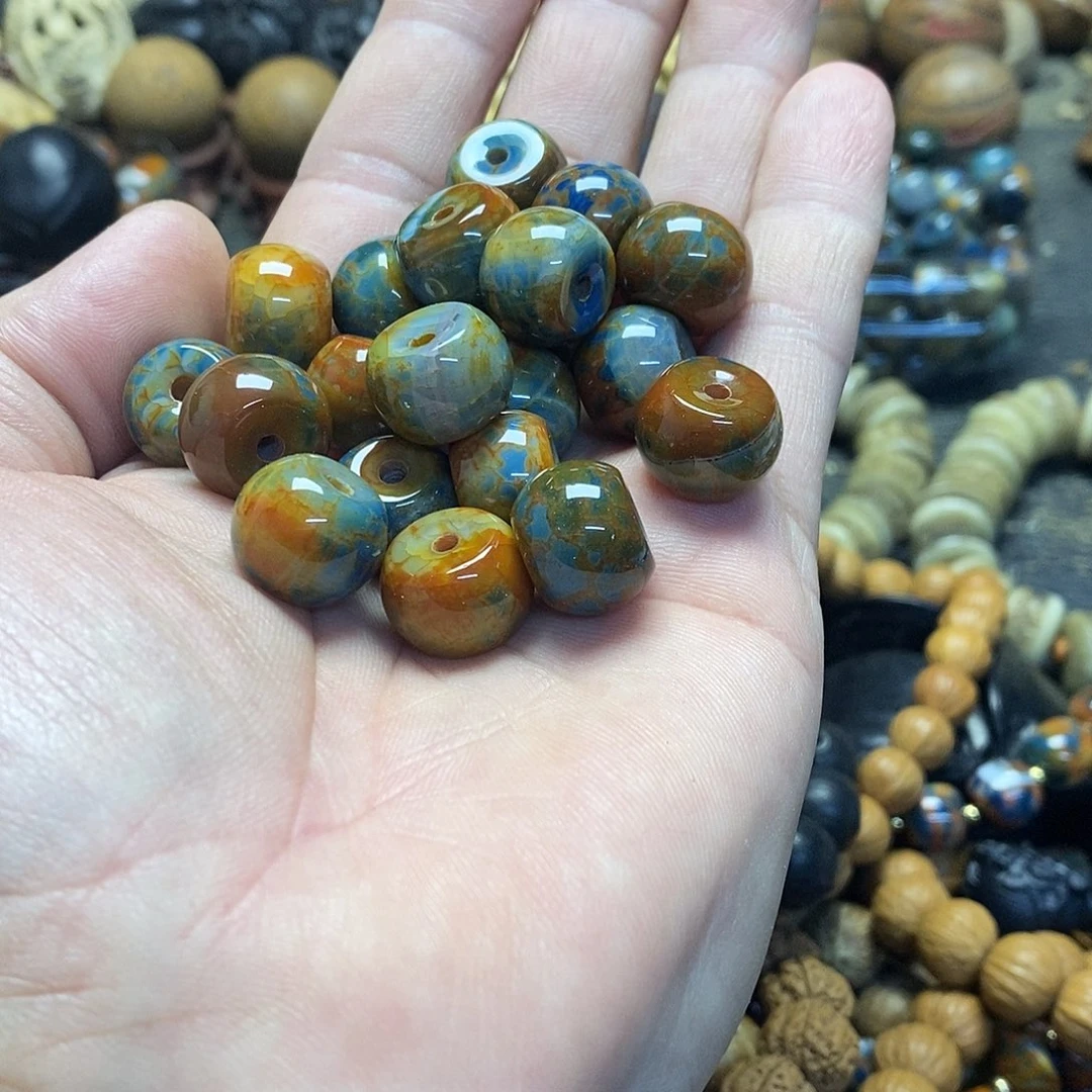 合金手链玛瑙/玉髓玛瑙散籽11颗35元