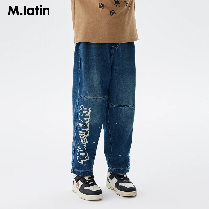 【马叔叔心选X猫和老鼠】马拉丁儿童裤子男童大童美式复古休闲场控