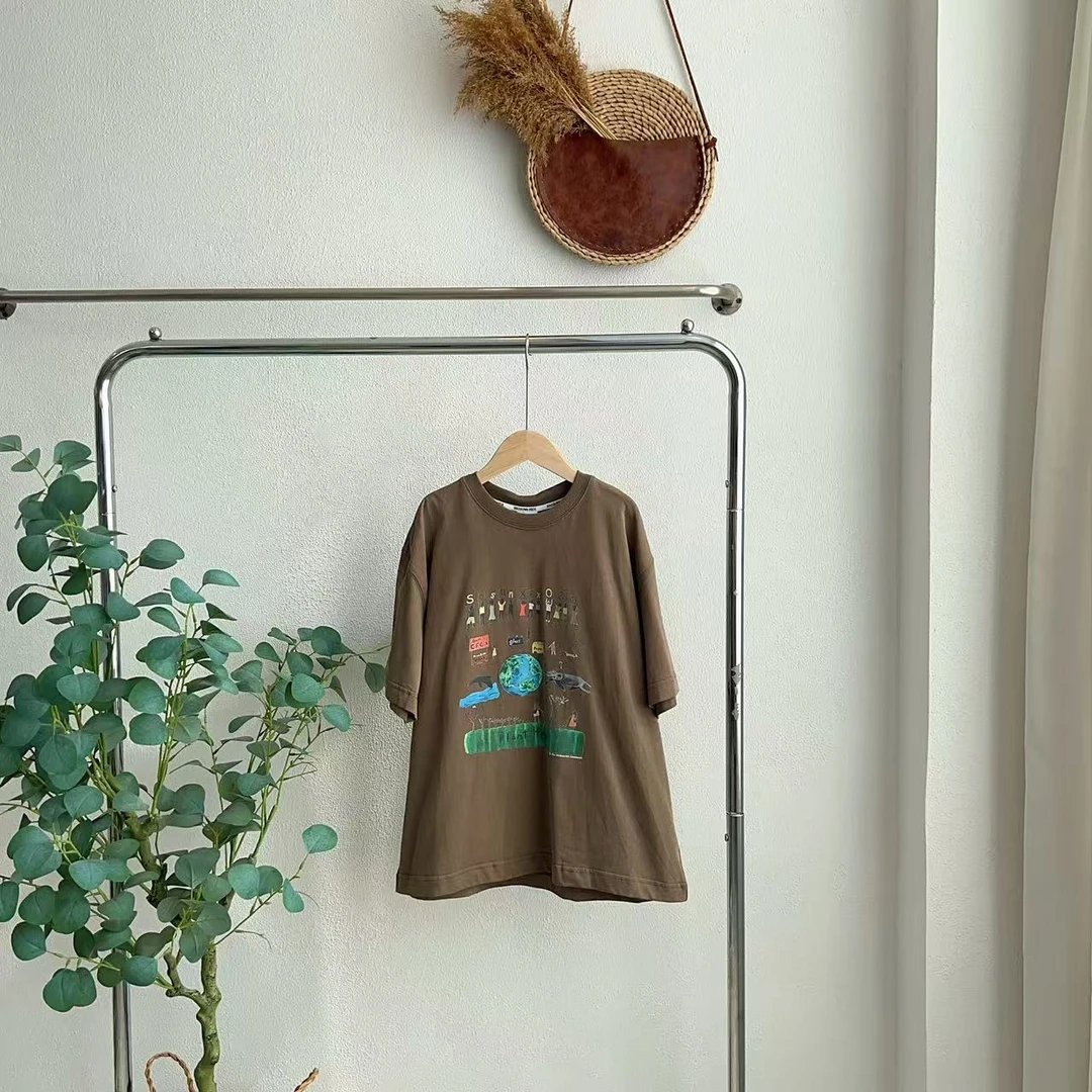 1190锁咖色短袖T恤