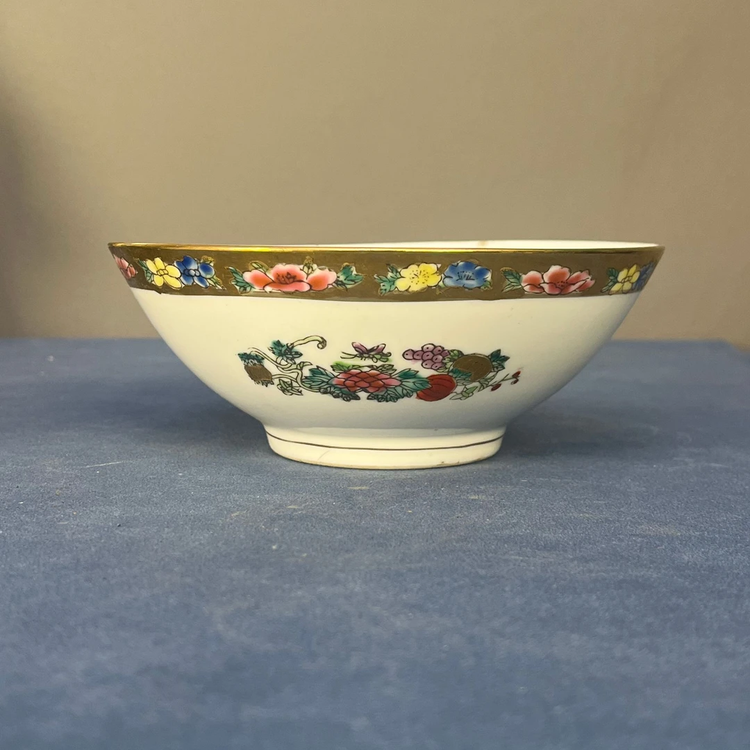 【微瑕慎拍】129景德镇老厂瓷万花花卉系列赏碗