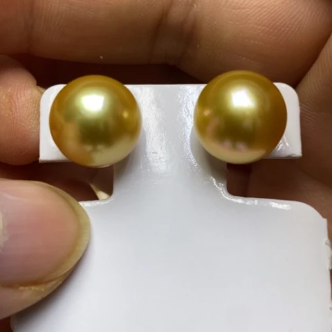 海水珍珠18K金镶嵌耳饰