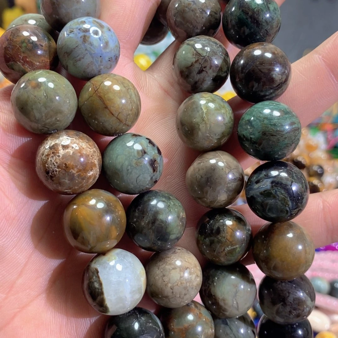 玛瑙/玉髓未镶嵌珠宝半成品天然幻彩玛瑙一条卡18mm