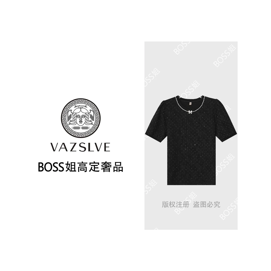 VAZSLVE/原创设计A97613新款洋气百搭休闲短袖