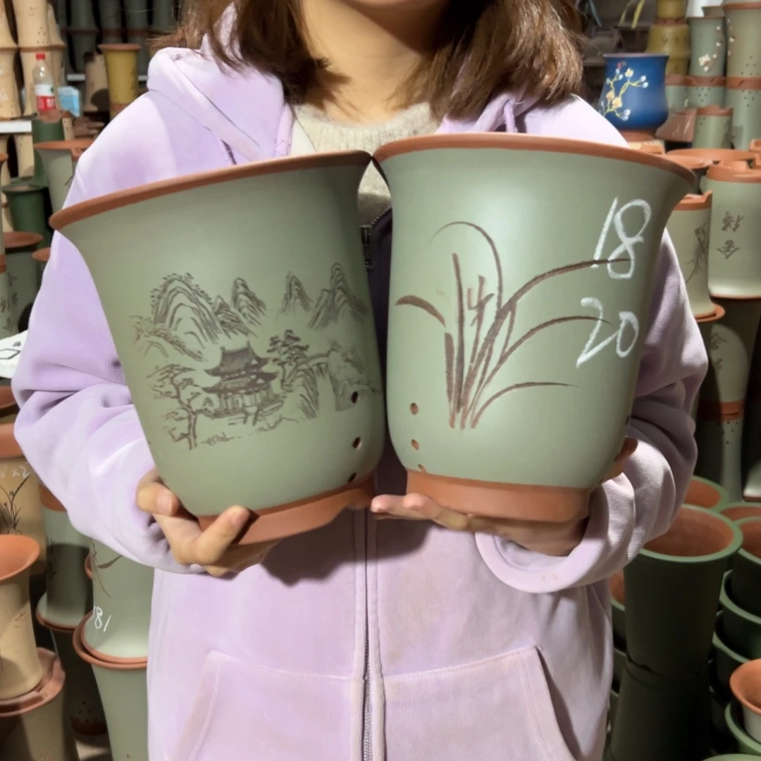 宜兴川阁紫砂花盆