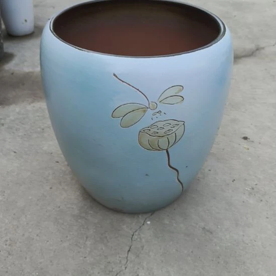 紫砂花盆陶瓷落地大花瓶摆