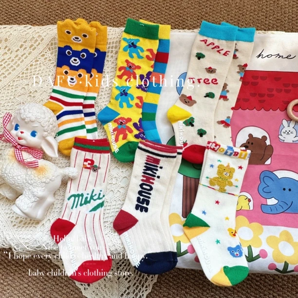 DAFU·Miki袜子6双装·宝宝彩色卡通提花长袜均码1-3岁四季款袜子