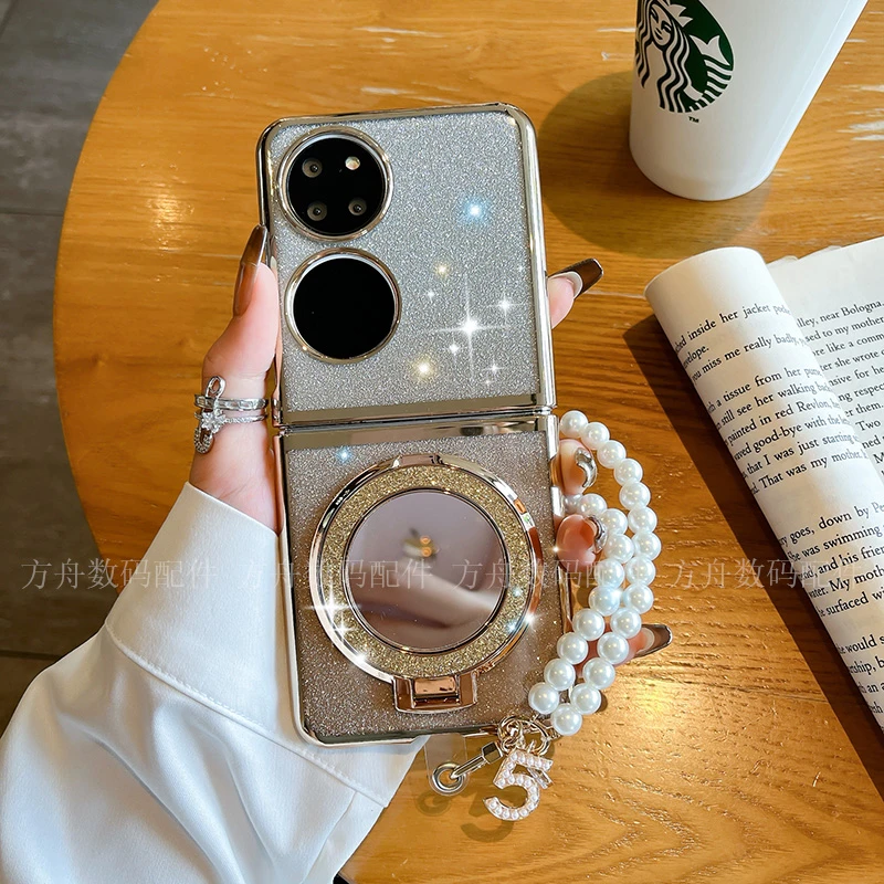 潮牌镜面闪粉适用于华为Pocket2手机壳PocketS折叠屏P50Pocket