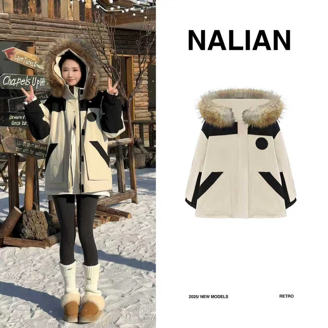 JGCFQ006#【露思同款】韩系魔术贴撞色边加绒加厚派克服外套006