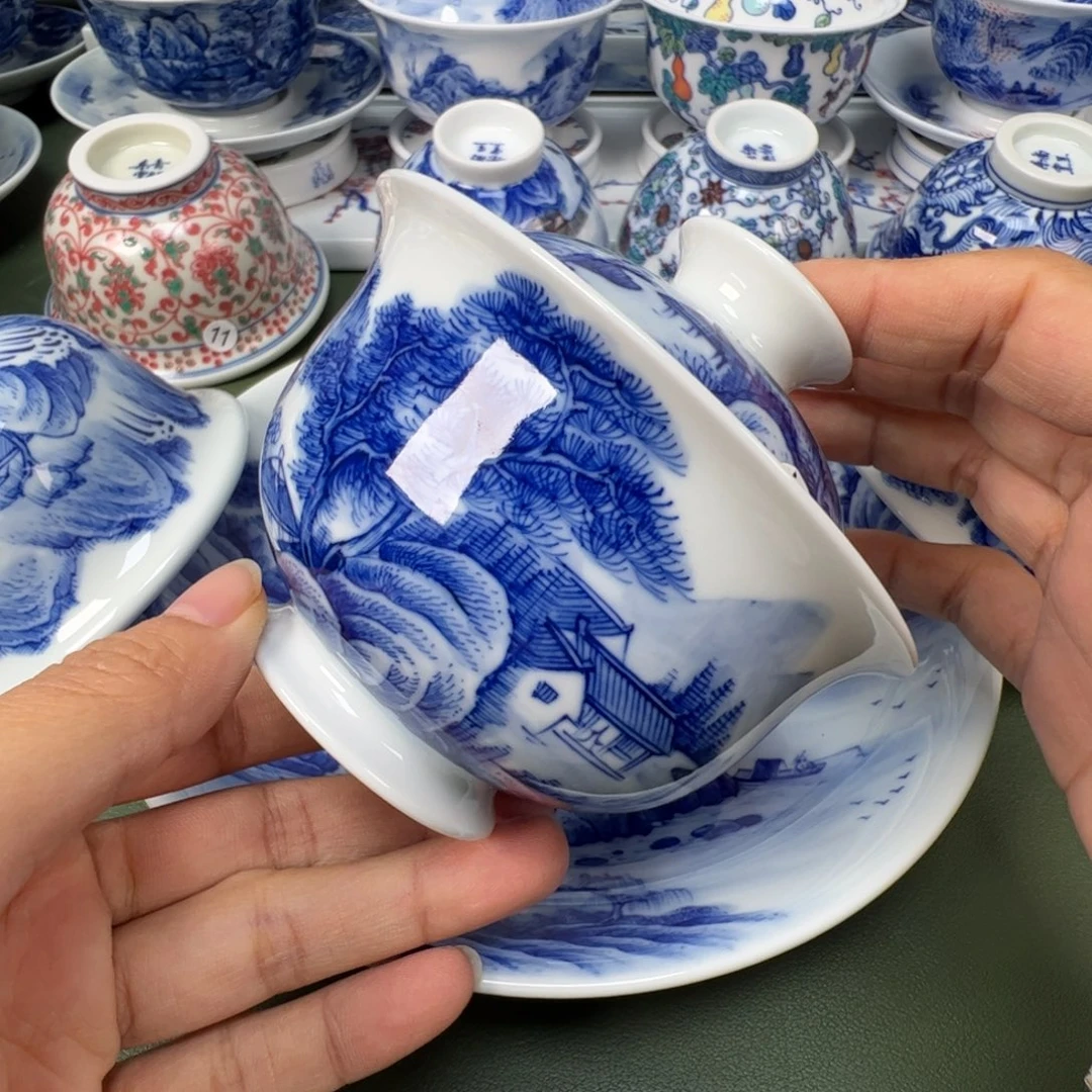 陶瓷景德镇纯手工纯手绘茶具木木35