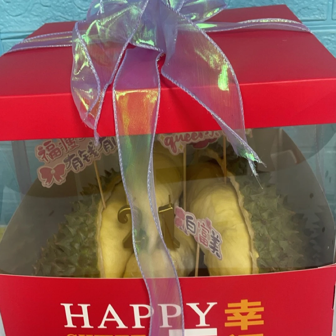 现做新鲜榴莲蛋糕 约5斤的榴莲 同城配送 下单请备注多少岁生日核小金枕泰国