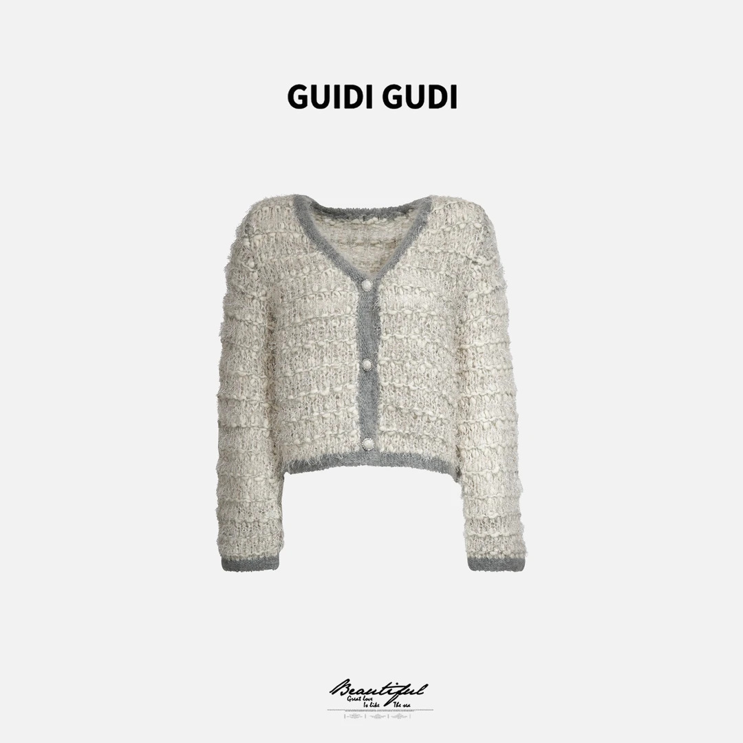 GUIDI GUDI【屋顶雪】气质重工长袖外套/黄加蓝