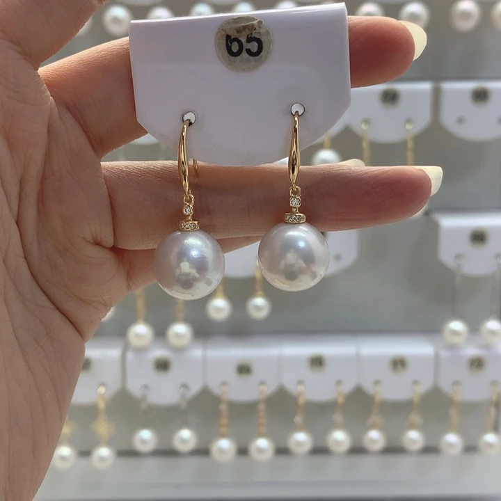 淡水珍珠耳饰银S925镶嵌