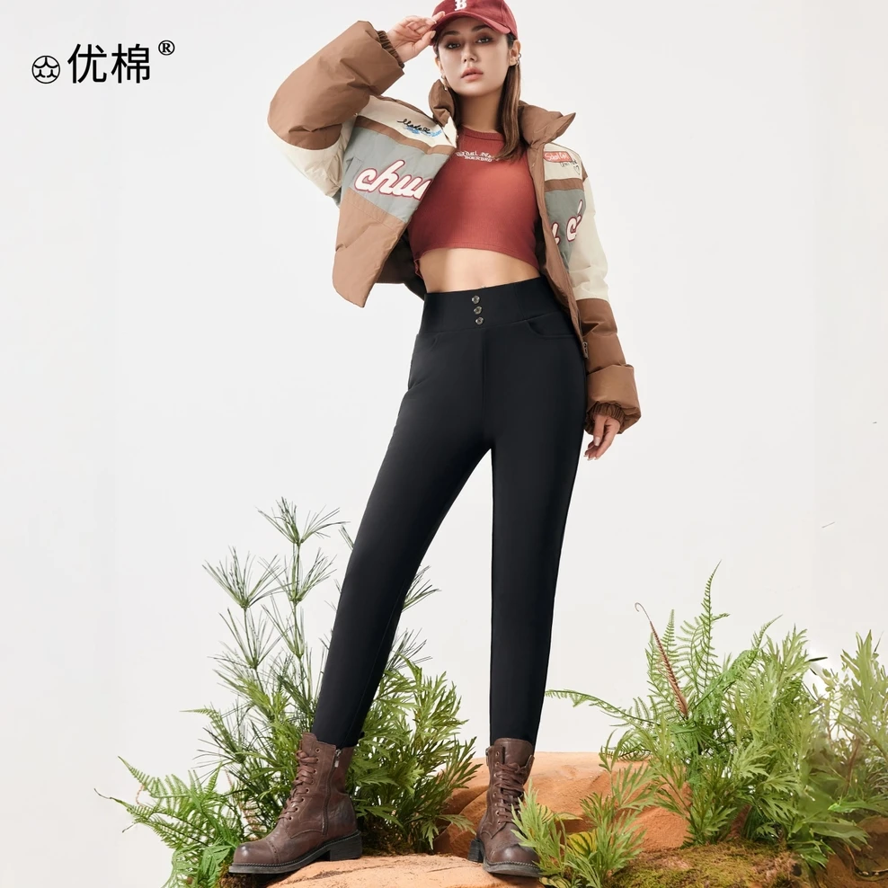 柠檬润肤小黑裤！锦氨面料！高腰显瘦弹力休闲裤X2822#2855款